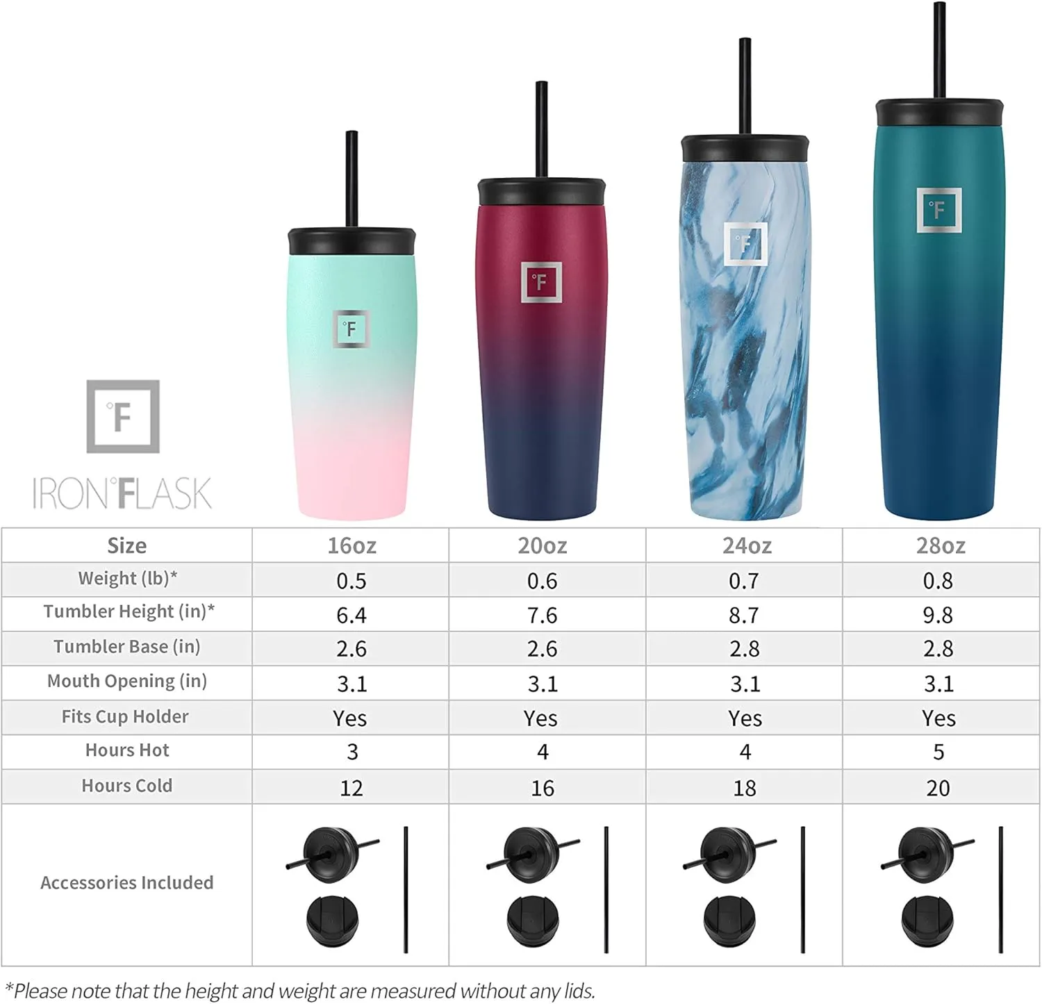 IRON °FLASK Nomad Tumbler - 2 Lids Straw/Flip, Vacuum Insulated Stainless Steel Bottle, Double Walled, Drinking Cup, Thermo Coffee Travel Mug, Water - Blue Waves, 16 Oz