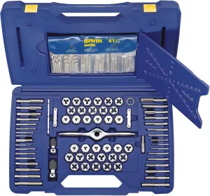 Irwin Tools 1841432 Performance Threading System Self-Aligning Deluxe Tap, Die and Drill Bit Set, 116-Piece
