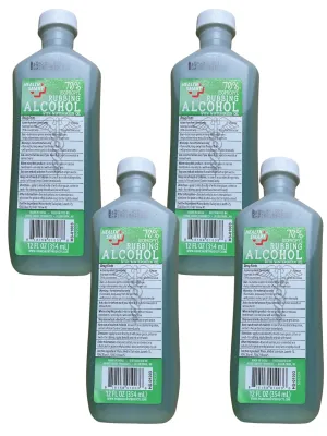 Isopropyl Alcohol 70% Solution with Wintergreen, Multipurpose First Aid Antiseptic and Cleaner for Minor Cuts, Scrapes, and Abrasions 12oz Pack of 4