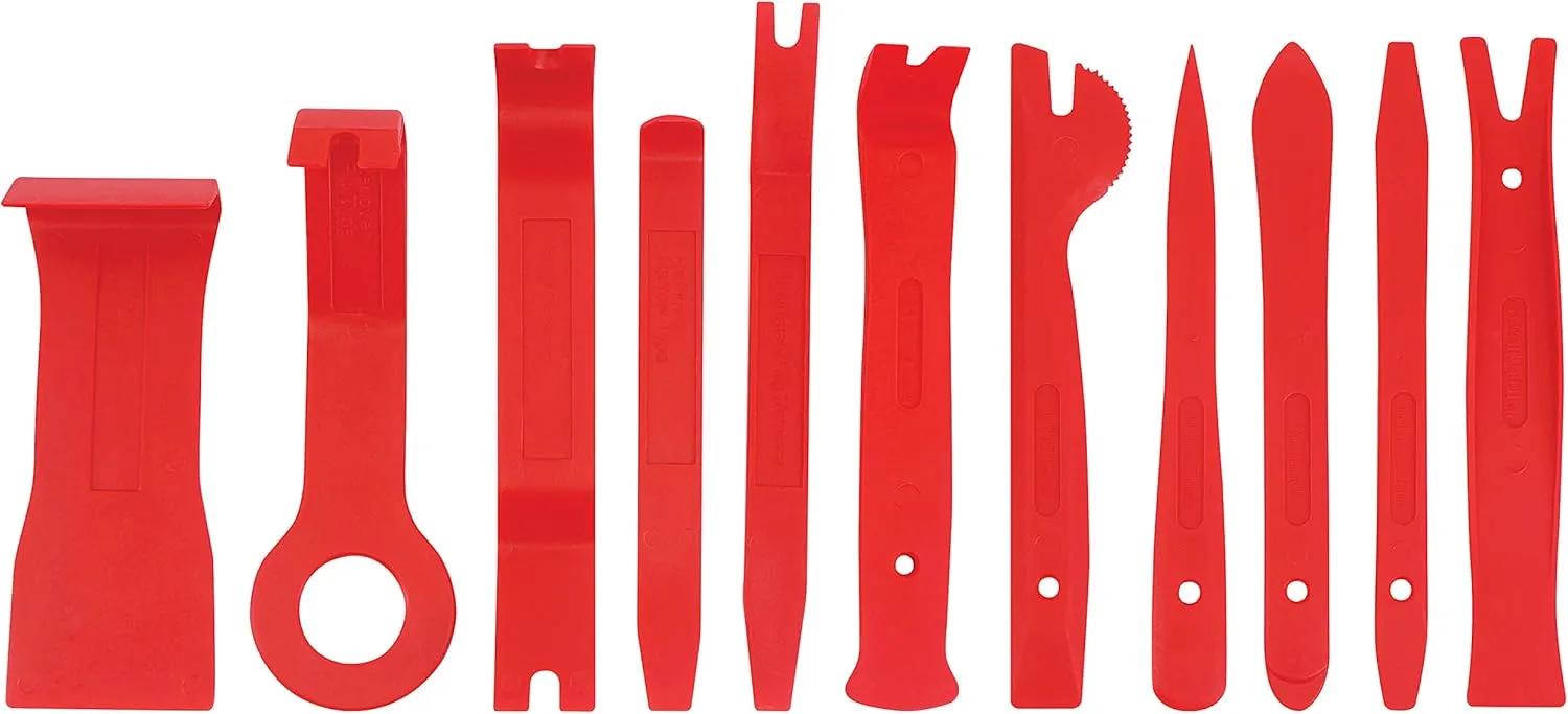 J1945 Car Trim Removal Kit, 11 Piece Set of Car Panel and Trim Removal Tools, Tough and Non-Marking with Storage Pouch