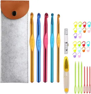 jojofuny 1 Set Crochet Hook for Beginners of Knitting Tools with Ergonomic Design for Crafting Scarves Hats Sweaters and More Knitting Supplies Kit