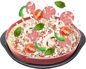 Jokari Premium Adjustable Silicone Pizza Crust Protector Belt to Pile Toppings on Bake Your Own Pizzas Up to 21 Inches and Keep From Falling Off. Dishwasher Safe Topping Saver Oven Safe to 500 Degrees