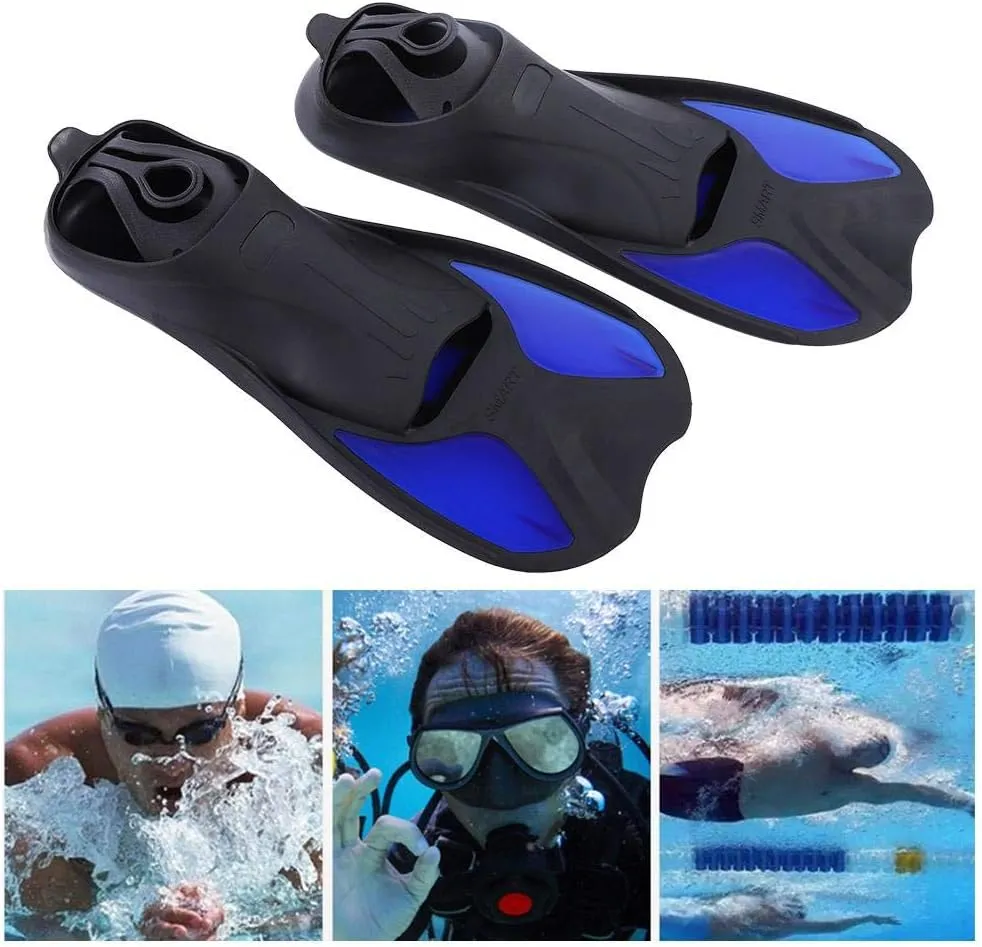 Joyzan Snorkel Fins, Swim Heel Short Flippers Diving Travel Trek Silicone Floating Full Foot Blade Comfortable Pocket Gear Kit Snorkeling Swimming Training Adult Men Women Youth Kids Lap Scuba Dive