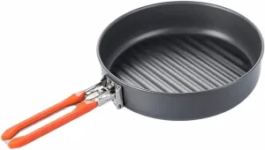 JSEIAJB Outdoor Camping Hiking Pinic Portable Hard Aluminium Alloy 0.9L Frying Pan Foldable Handle