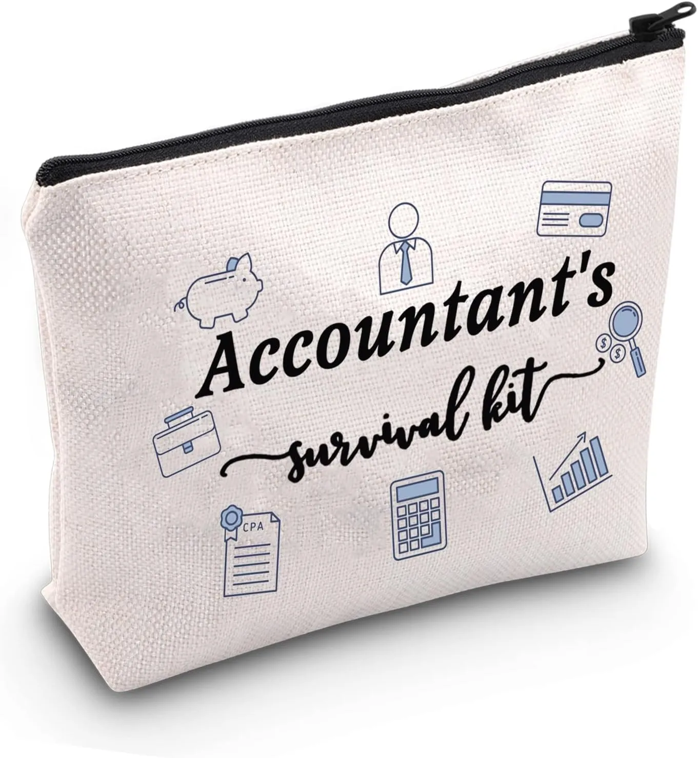 JXGZSO Accountant Makeup Bag CPA Accountant Gift CPA Graduation Gift Accountant's Survival Bag Gift For Bookkeeper Auditor (Accountant's Survival Bag)