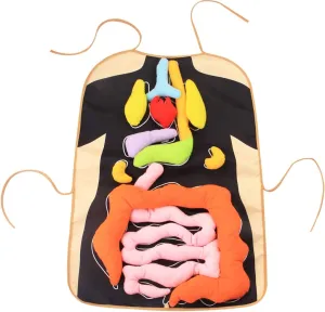 KAKIBLIN 3D Organ Apron, Anatomy Apron Human Body Organs,Human Body Anatomy Toy Awareness Educational Toy Learning Toys for Boys Girls Home Preschool Teaching Aid, Black