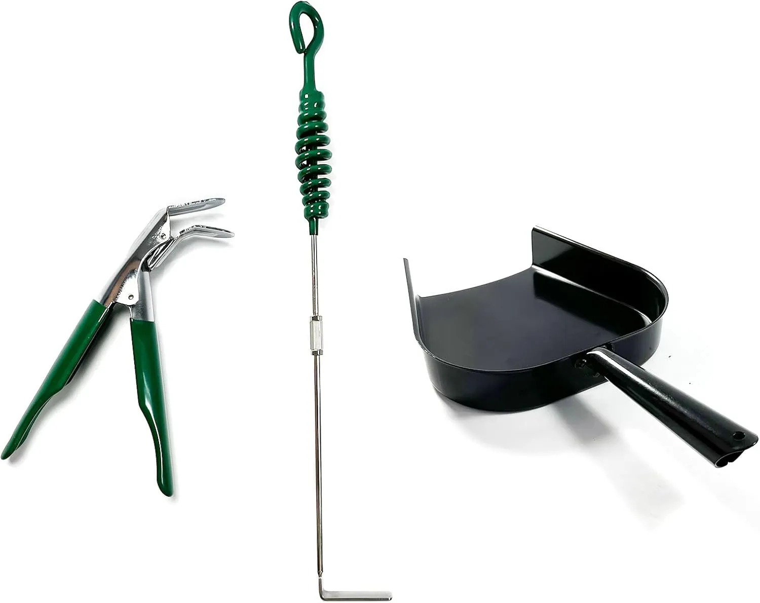 KAMaster Charcoal Grill Ash Tool Set for Big Green Egg Accessories,Ash Pan Ash Rake Grill Grate Lifter Kamado Parts,Kamado Grill Cleaning Tools for Kamado Grill Joe,Primo and Other Charcoal Grill