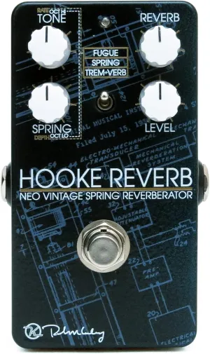 Keeley Hooke Spring Reverb Tremolo and Fugue Pedal, Black (KHooke)
