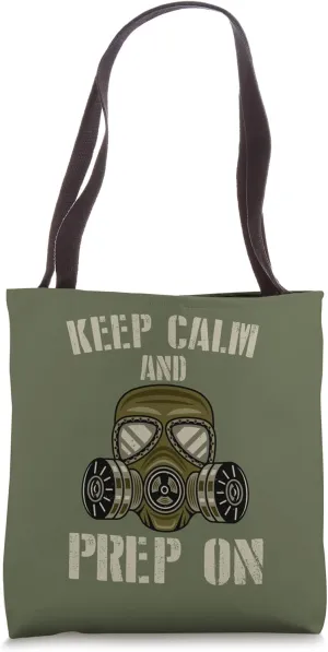 Keep Calm And Prep Funny Doomsday Prepper Homesteader Tote Bag