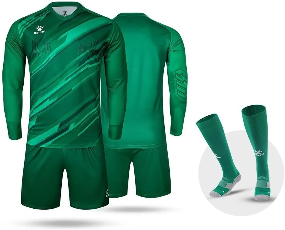 KELME Kids Goalie Shirt,Goalkeeper Jersey Padded Long Sleeve Soccer Football Training Uniform for Boys Girls