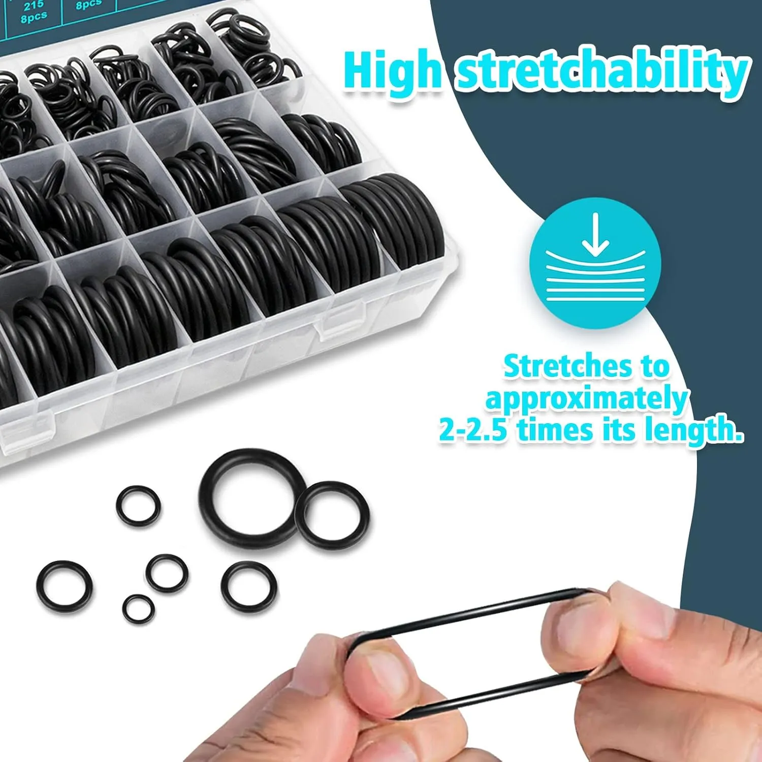 KEZE 788 Pcs SAE Rubber O Ring Assortment Kit Buna-N 70A 24 Size USA Standard Inch O Rings Set for Assort Faucets Plumbing Hydraulics Hose Repairs with O Ring Hook and Pick