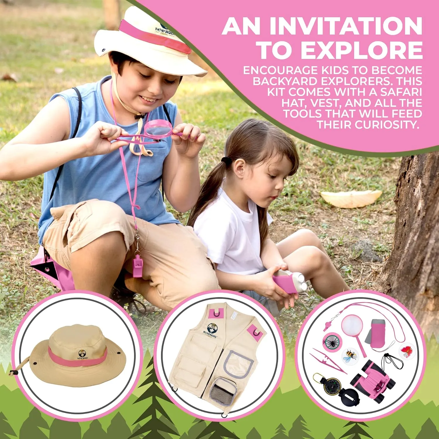 Kids Explorer Kit with Safari Vest & Hat for 3-12 Year Old Boys & Girls - Safari Costume Kids, Zoo Keeper, Paleontologist, Bug Kit & More - Giftable STEM Outdoor Explorer Kit for Kids   Bug Ebook