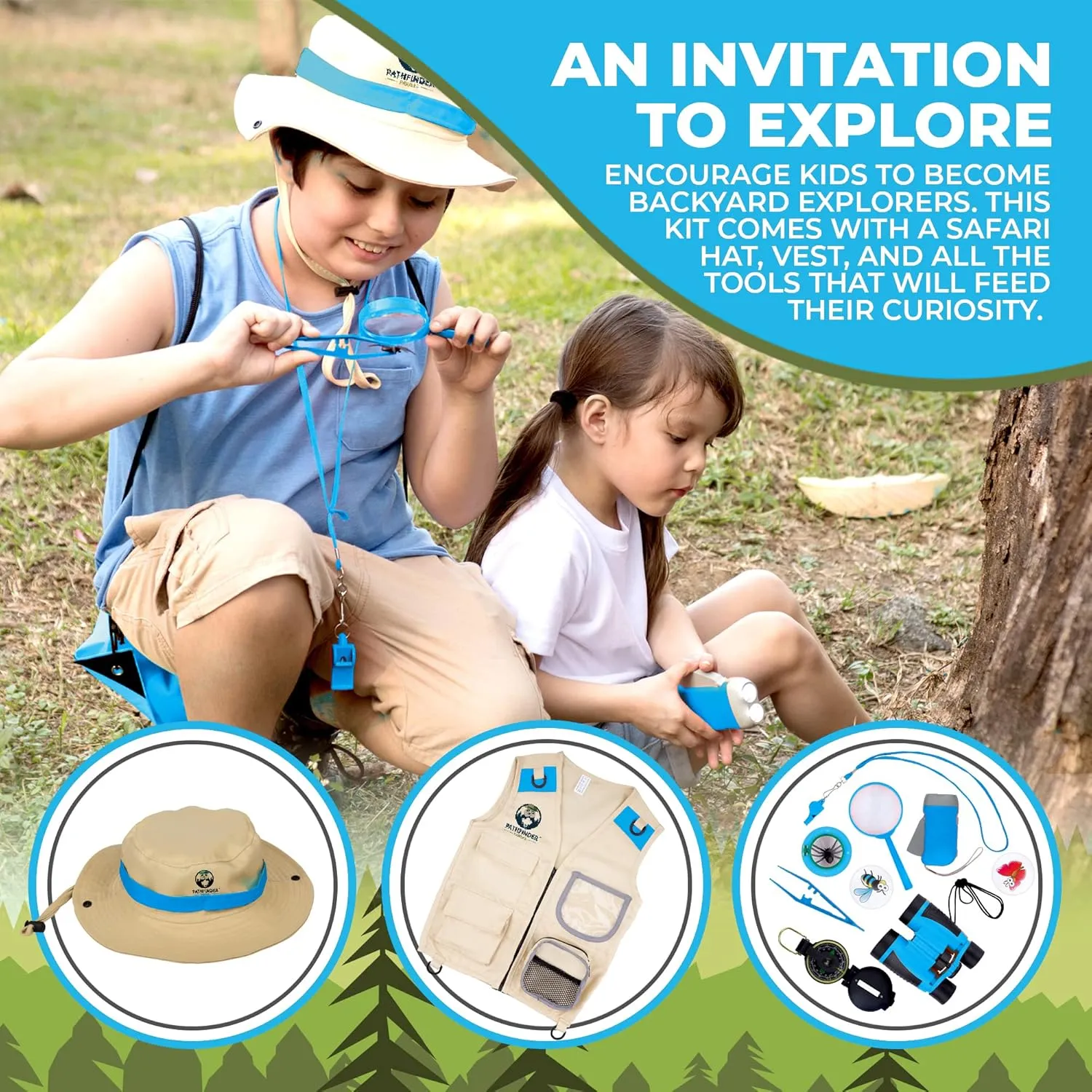 Kids Explorer Kit with Safari Vest & Hat for 3-12 Year Old Boys & Girls - Safari Costume Kids, Zoo Keeper, Paleontologist, Bug Kit & More - Giftable STEM Outdoor Explorer Kit for Kids   Bug Ebook