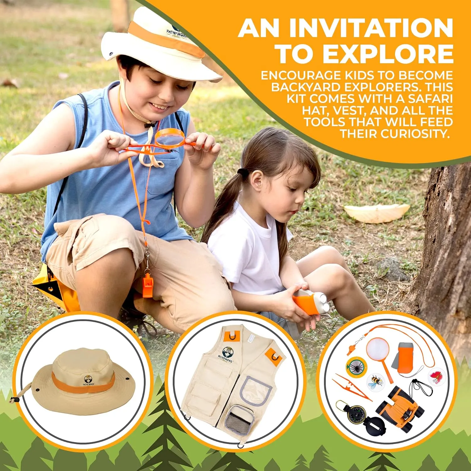 Kids Explorer Kit with Safari Vest & Hat for 3-12 Year Old Boys & Girls - Safari Costume Kids, Zoo Keeper, Paleontologist, Bug Kit & More - Giftable STEM Outdoor Explorer Kit for Kids   Bug Ebook