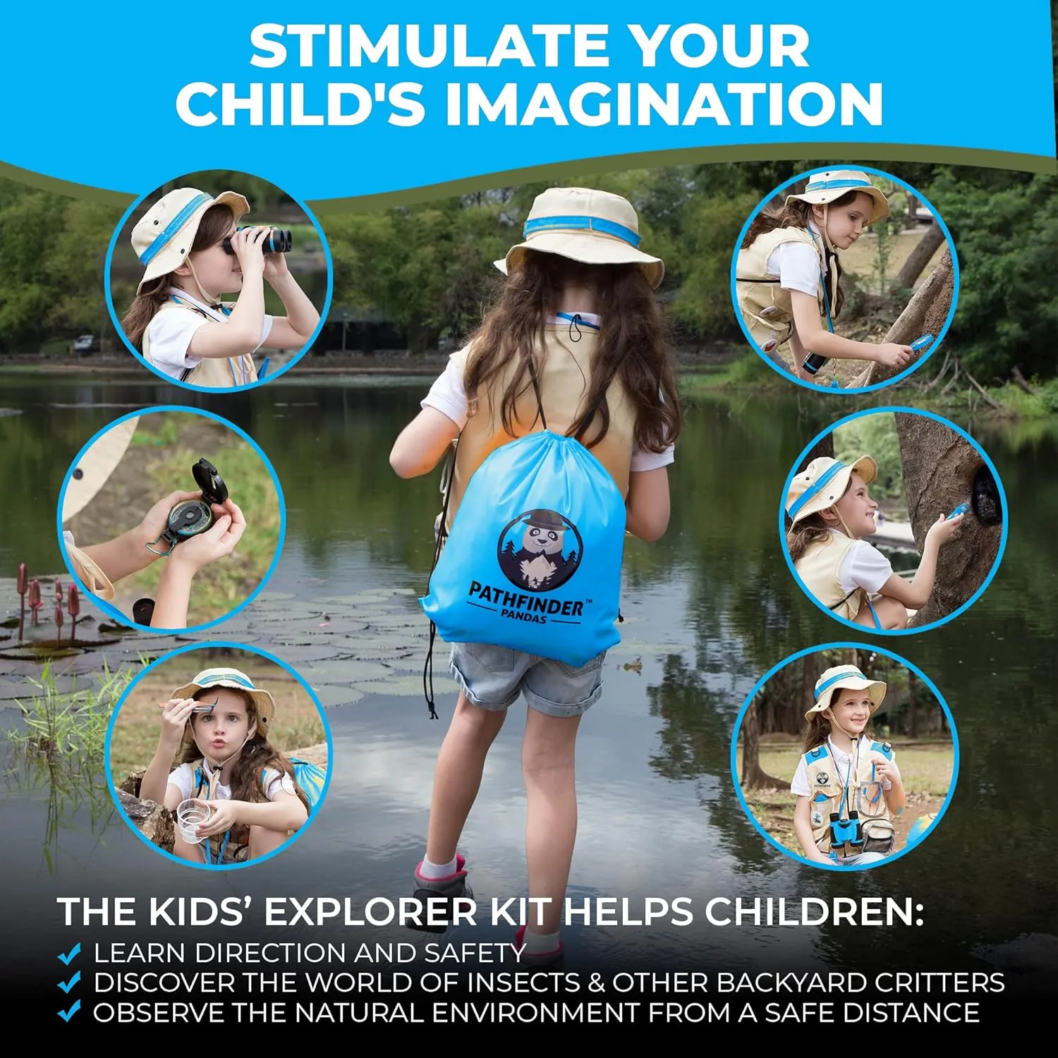 Kids Explorer Kit with Safari Vest & Hat for 3-12 Year Old Boys & Girls - Safari Costume Kids, Zoo Keeper, Paleontologist, Bug Kit & More - Giftable STEM Outdoor Explorer Kit for Kids   Bug Ebook
