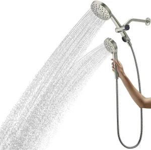 Kohler Prone 3-in-1 Multifunction Shower Head with PowerSweep Combo Shower Kit, PowerSweep Spray, Magnetic Handshower Dock (Brushed Nickel)