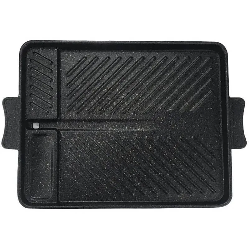 Korean Grill Pan - Non-Stick Smokeless BBQ Tray for IndoorOutdoor Cooking