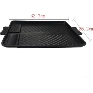 Korean Grill Pan - Non-Stick Smokeless BBQ Tray for IndoorOutdoor Cooking