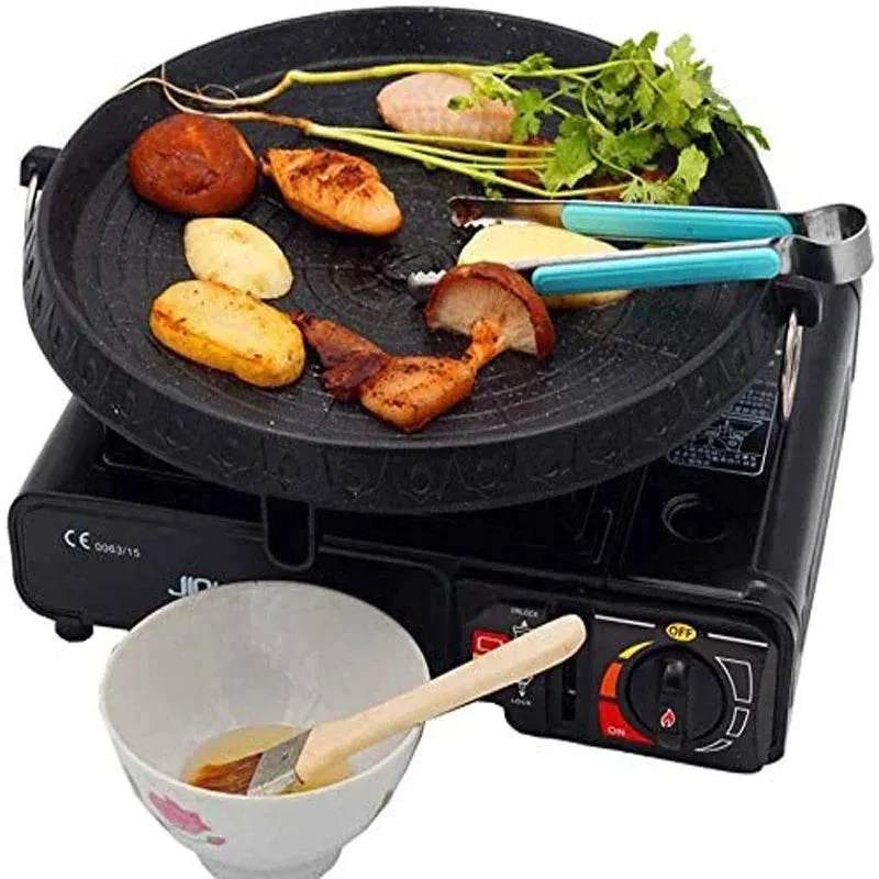Korean Grill Pan - Non-Stick Smokeless BBQ Tray for IndoorOutdoor Use