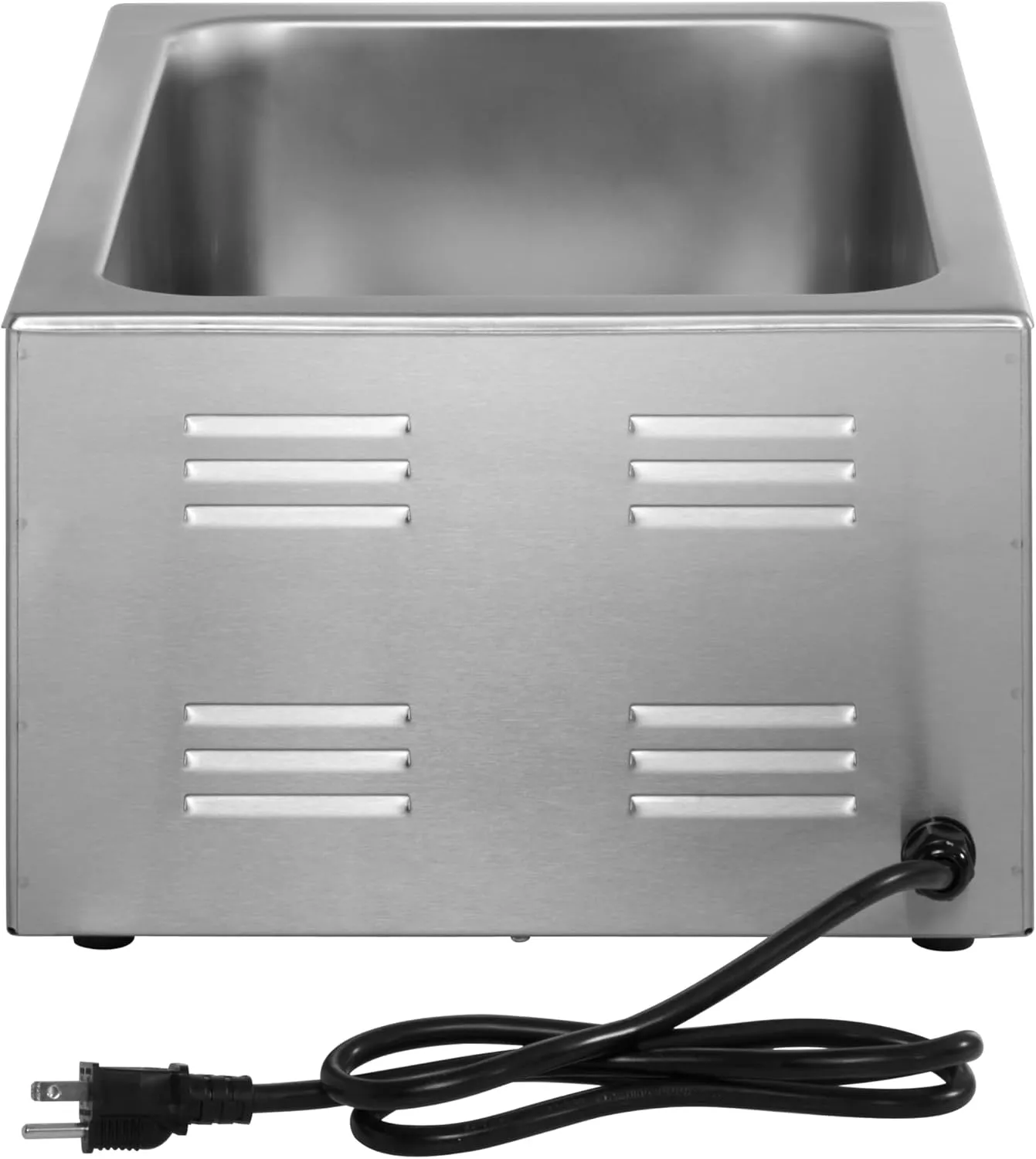 Kratos Commercial Electric Countertop Food Warmer and Cooker, 120V, 1500 Watts, Stainless Steel Portable Steam Table, Fits a 12" x 20" Food Pan (28W-169)