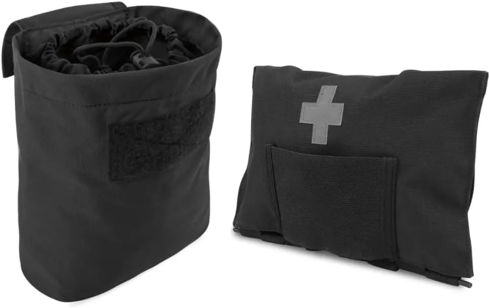 KRYDEX Molle Dump Pouch Roll-Up and KRYDEX Tactical Blow Out Kit Bag Medical Pouch Black