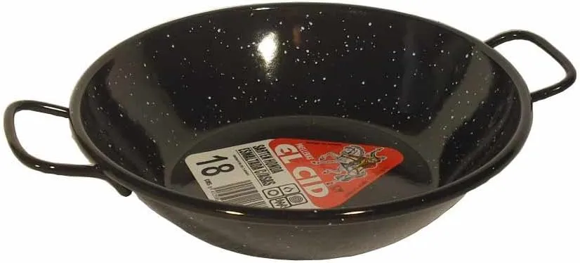 La Ideal Enamelled Steel Deep Pan, Black, 18 cm, Pack of 12