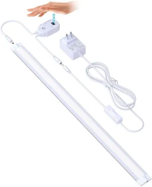 LAMPAOUS LED Dimmable Under Cabinet Lighting Kit, Hand Wave Activated - Touchless Dimming Control, Warm White 6X 12 Panel (1-Bar Kit 20: Natural White)