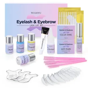 Lash Lift Kit, Black Eyebrow Lamination Kit, Professional Curling Eyelash Perm Kit, Voluminous Make Lash Lifted 4-6 Weeks DIY at Home Achieve Salon-Quality