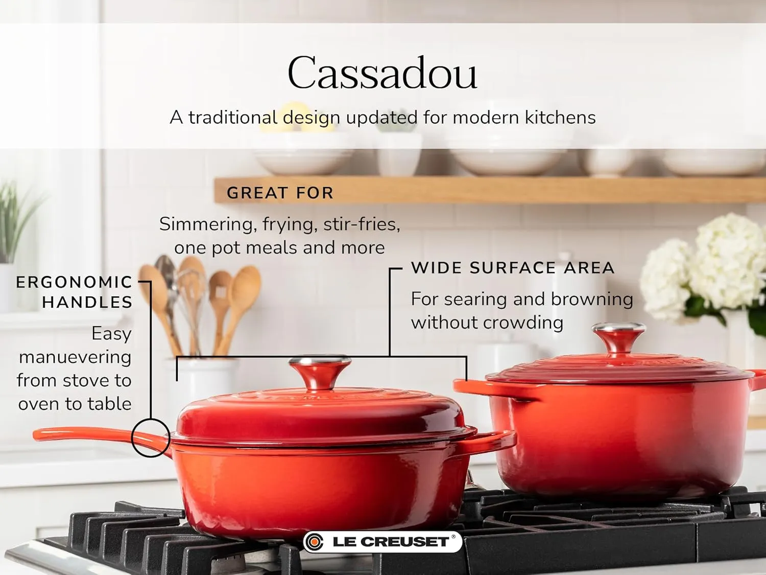 Le Creuset Enameled Cast Iron Signature Cassadou, 3.75qt., Artichaut