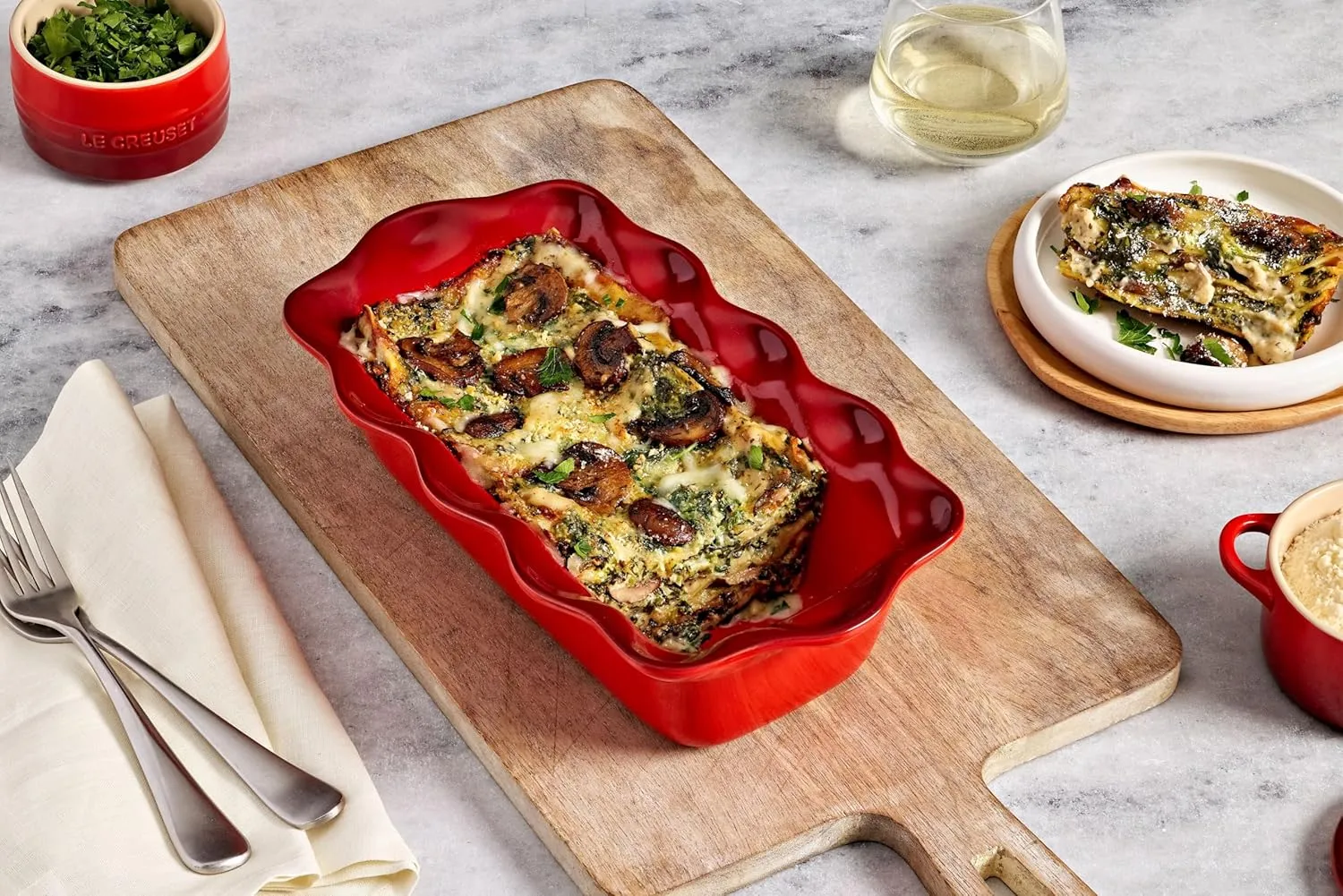 Le Creuset Stoneware Heritage Fluted Loaf Pan, 9", Sea Salt