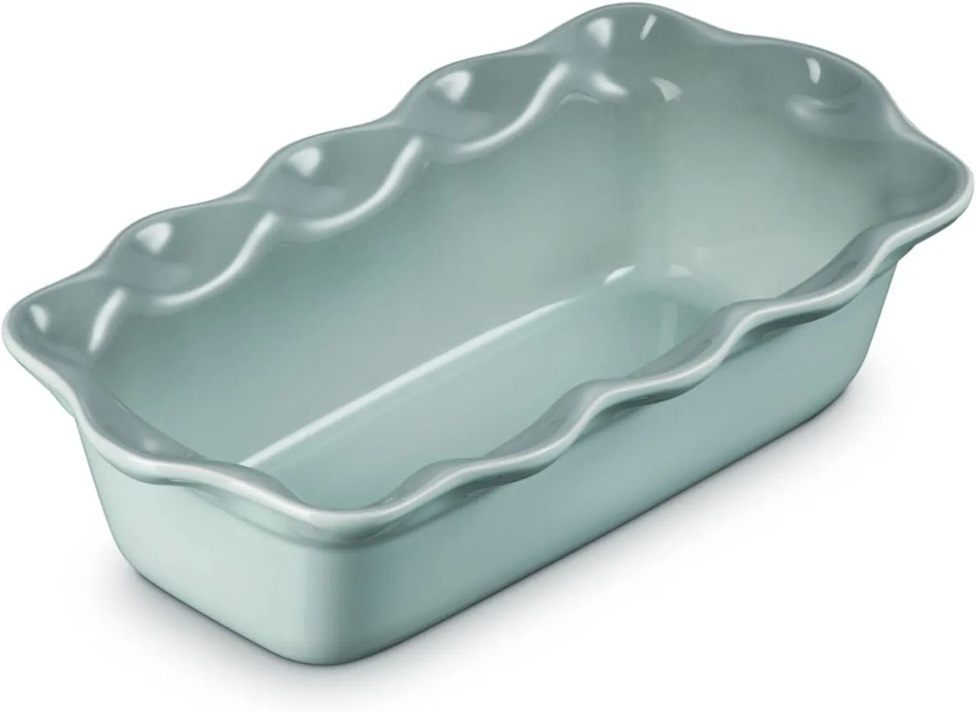 Le Creuset Stoneware Heritage Fluted Loaf Pan, 9", Sea Salt