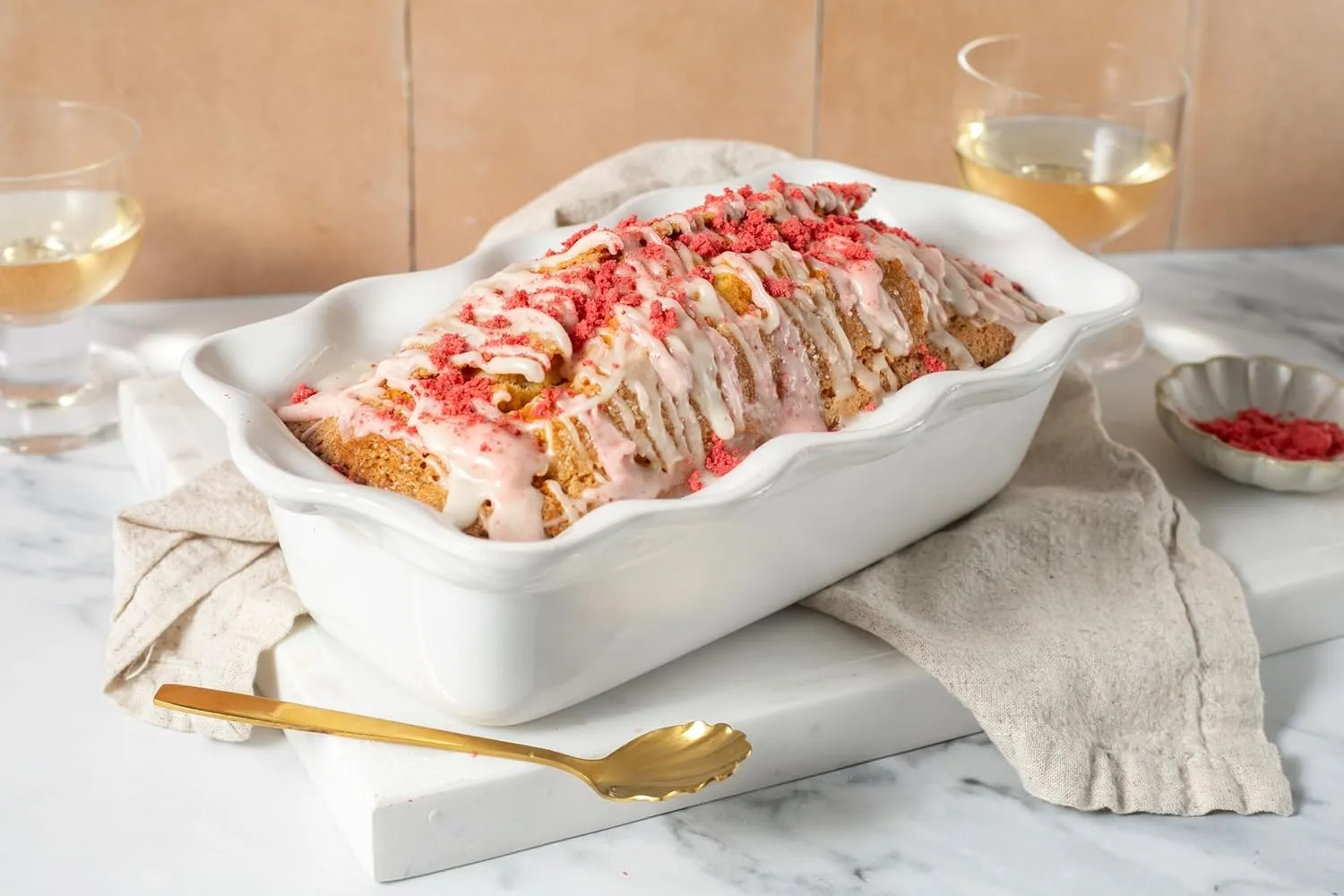 Le Creuset Stoneware Heritage Fluted Loaf Pan, 9", Sea Salt