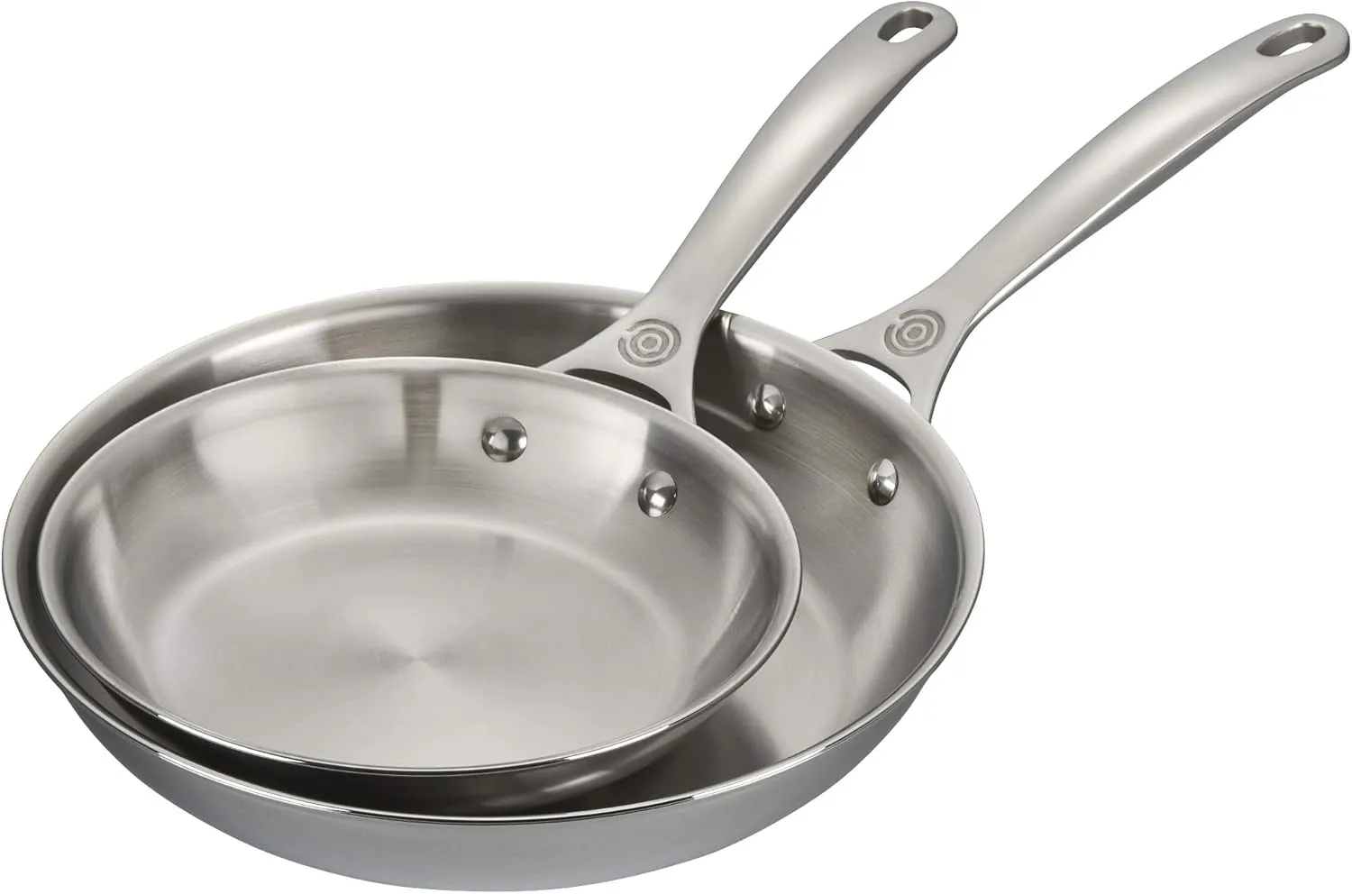 Le Creuset Tri-Ply Stainless Steel 2 pc. Fry Pan Set, (8" Fry Pan & 10" Fry Pan)