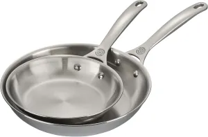 Le Creuset Tri-Ply Stainless Steel 2 pc. Fry Pan Set, (8" Fry Pan & 10" Fry Pan)