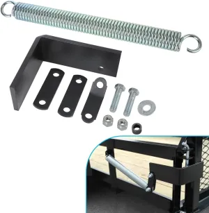 Left Side Trailer Tail Gate Spring Lift Assist Kit - Heavy-Duty Universal Fit for Most Utility Trailers - Lift Support with Bracket and Hardware (Left-Hand Mount)