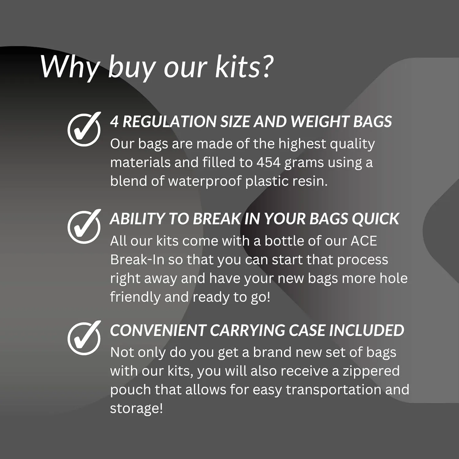 Legendary | ACE Pro Cornhole Bags   PRO Kits | Dual Sided Slick Stick All Weather | Optional Bag Break in and Carrying Case | Set of 4