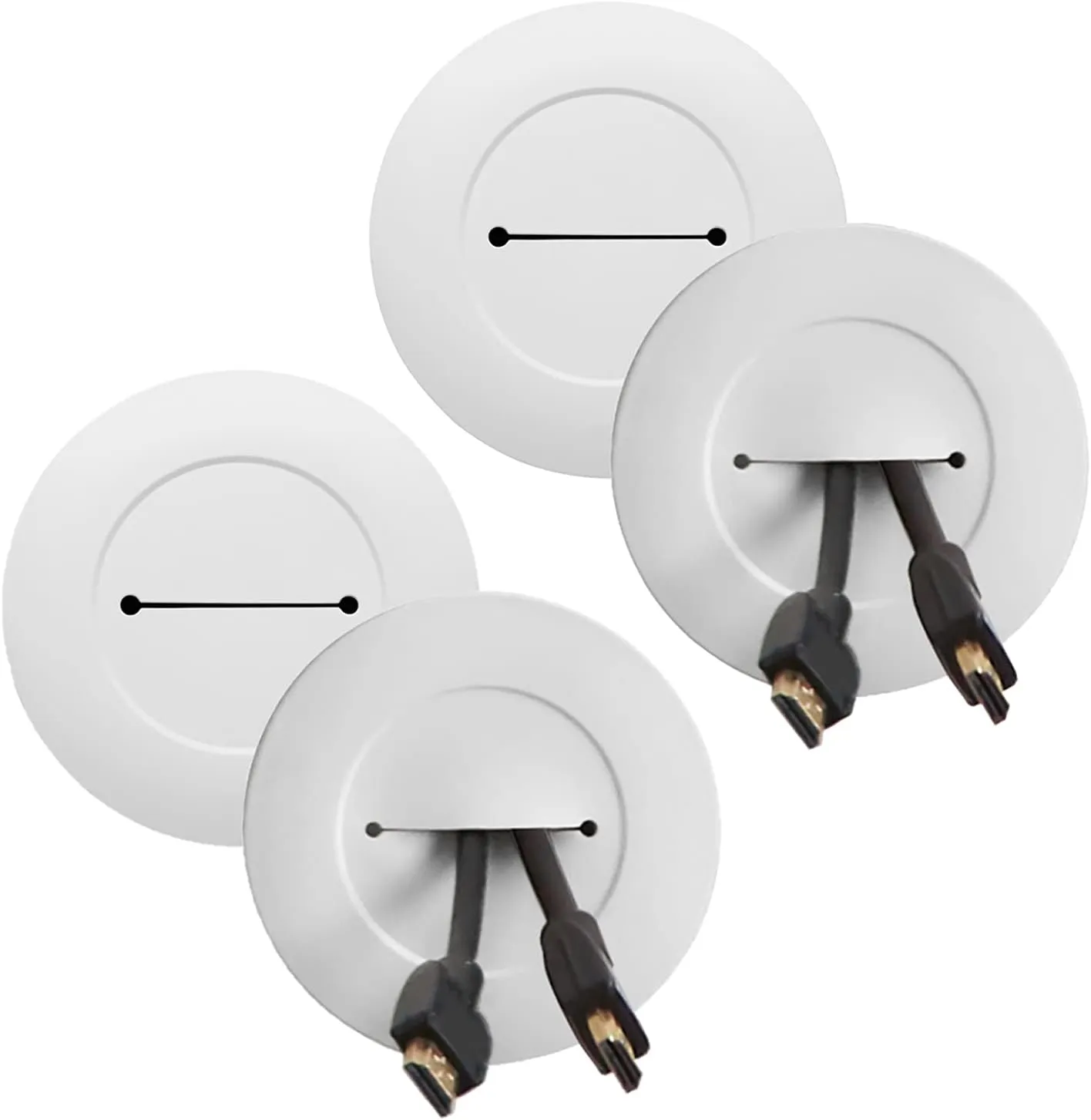 Legrand - Wiremold Cord Cover with Grommets, Wall Mount TV Cord Hider, 2 Pack CCA62W