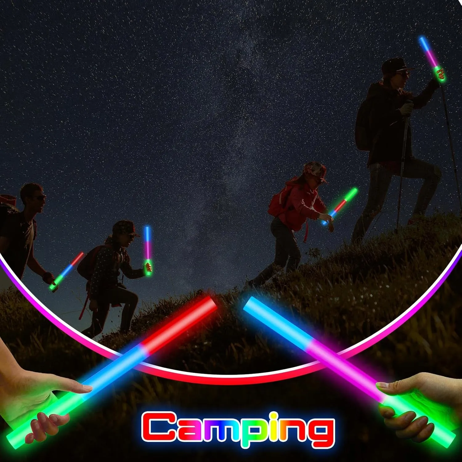 Lewtemi 10 Pcs 14 Inch Large Glow Sticks Christmas Jumbo Sticks Big Glow Stick Giant Light Stick Emergency Light Stick for Camping Accessories, Survival Kit
