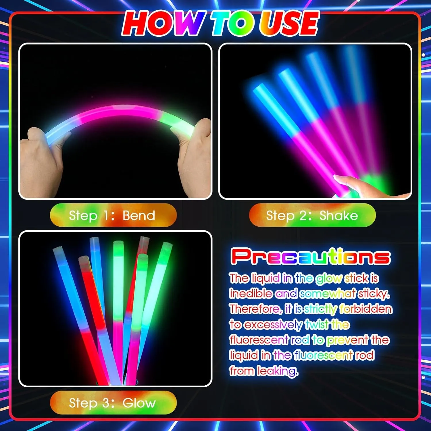 Lewtemi 10 Pcs 14 Inch Large Glow Sticks Christmas Jumbo Sticks Big Glow Stick Giant Light Stick Emergency Light Stick for Camping Accessories, Survival Kit