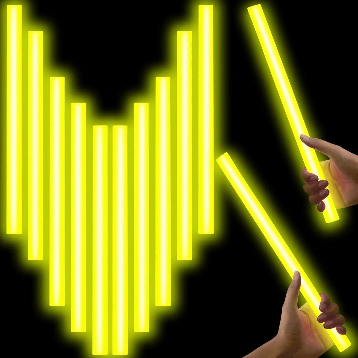 Lewtemi 10 Pcs 14 Inch Large Glow Sticks Christmas Jumbo Sticks Big Glow Stick Giant Light Stick Emergency Light Stick for Camping Accessories, Survival Kit