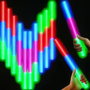 Lewtemi 10 Pcs 14 Inch Large Glow Sticks Christmas Jumbo Sticks Big Glow Stick Giant Light Stick Emergency Light Stick for Camping Accessories, Survival Kit