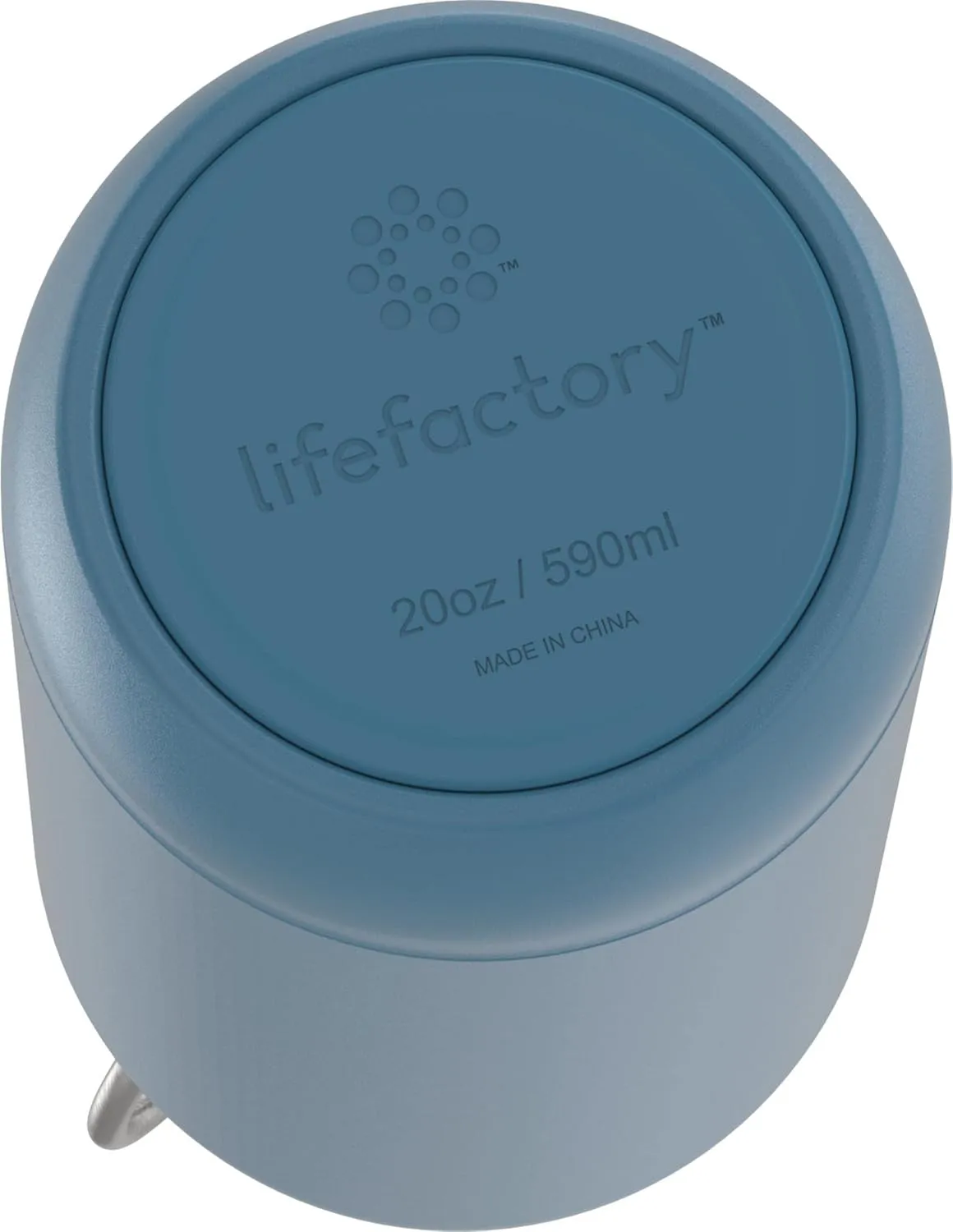 LIfeFactory Stainless Steel Vacuum-Insulated Sport Bottle, 20 Ounce, Dark Denim