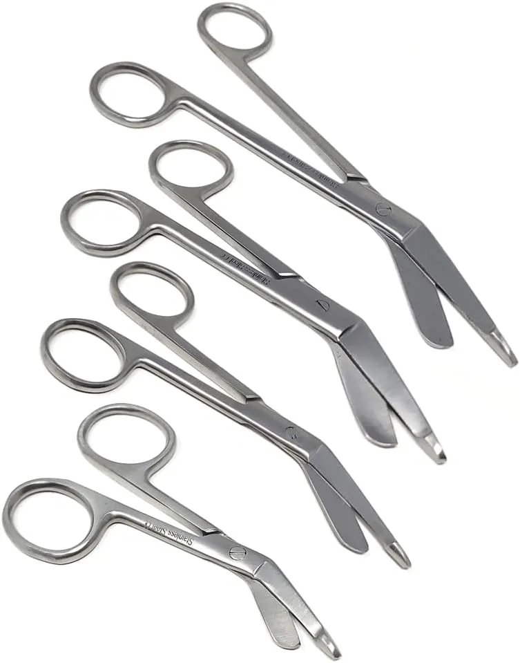 Lister Bandage Scissors Nurse Vet Tech Gift - Made of Stainless Steel - First Aid, Med Students For Cutting Gauze, Tape, Clothing Bandages, Vet Wrap Adhesive Removal (Silver - 3.5" 4.5" 5.5" 7.25")