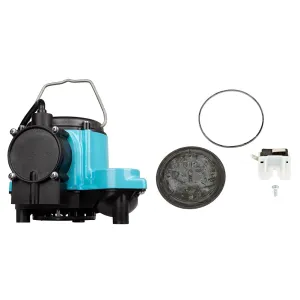 Little Giant 6-CIA 115 Volt, 1/3 HP, 2760 GPH Cast Iron Submersible Sump Pump & SPRK-2 Sump Pump Diaphragm Switch Repair Kit WITHOUT Casing, Black, 599320