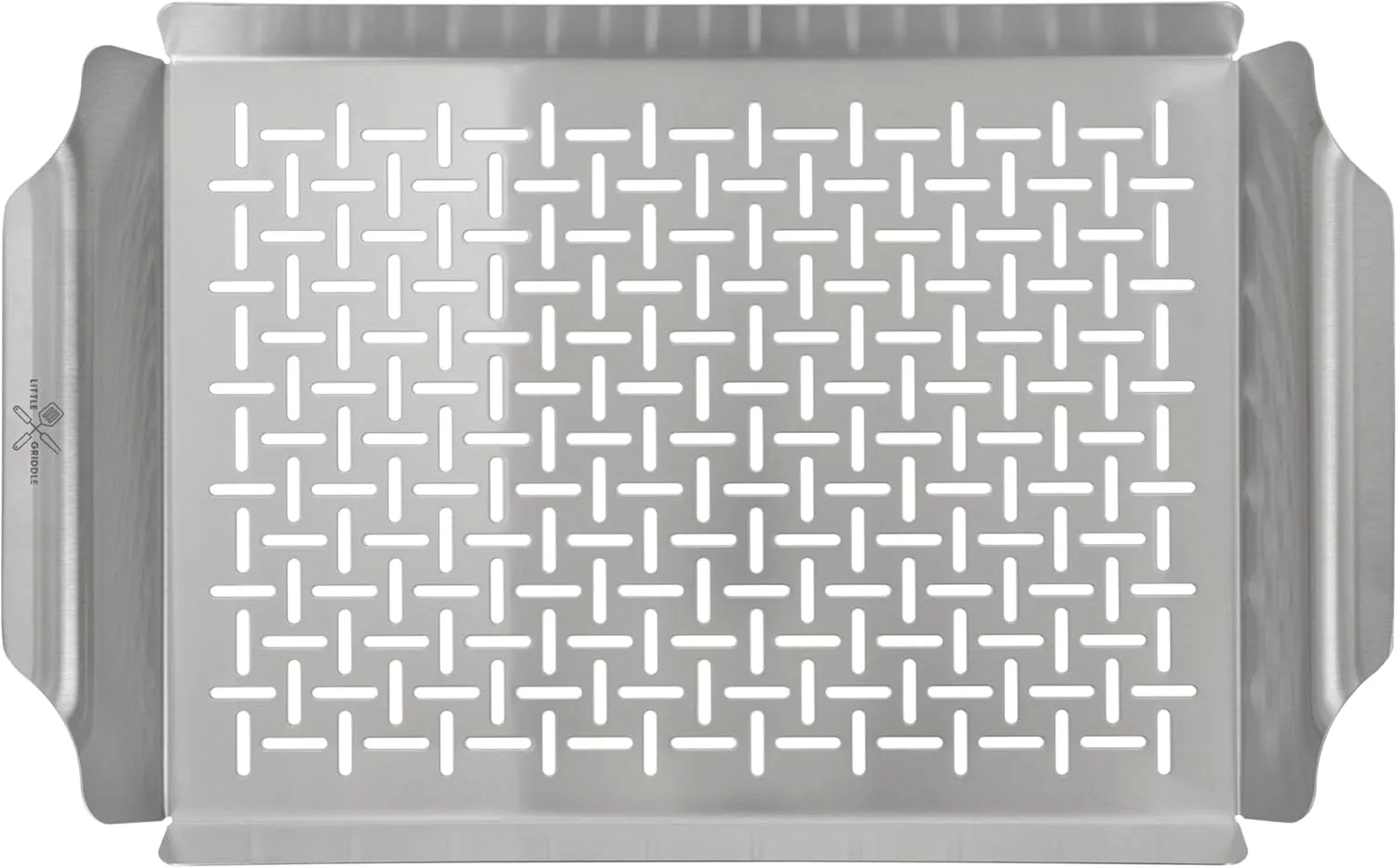 LITTLE GRIDDLE - Large Pro Grill Pan, High sidewalls with built-in handles, Stainless Steel Material, Big Food Capacity and Vented Design - Durable and Easy to Clean