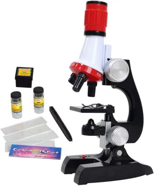 Little World Science Kits for Kids Beginner Microscope Kit with LED 100X 400X and 1200X Magnification Kids Educational Toy Birthday Halloween