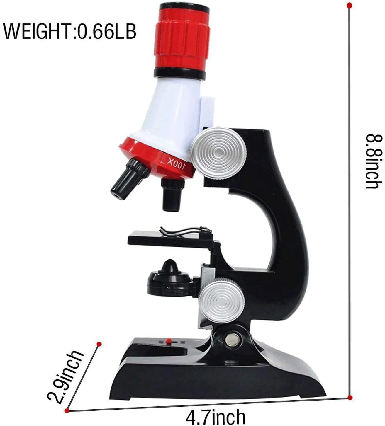 Little World Science Kits for Kids Beginner Microscope Kit with LED 100X 400X and 1200X Magnification Kids Educational Toy Birthday Halloween