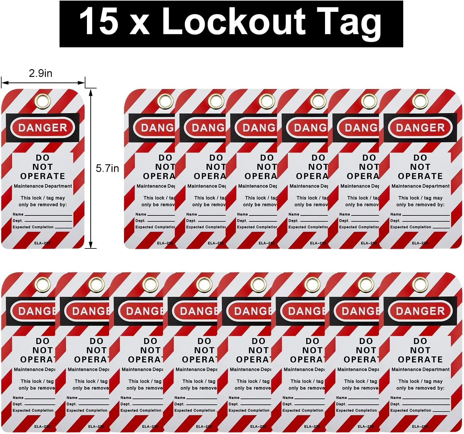 Lockout Tagout Kit Electrical Loto - Group Lockout Hasps, Lockout Tags, Safety Padlocks with Number, Nylon Ties with Pocket Bag(Red Kit)