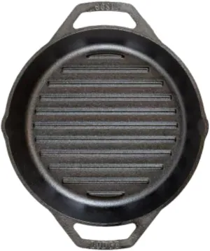 Lodge 10.25" Cast Iron Dual Handle Grill Pan, Black