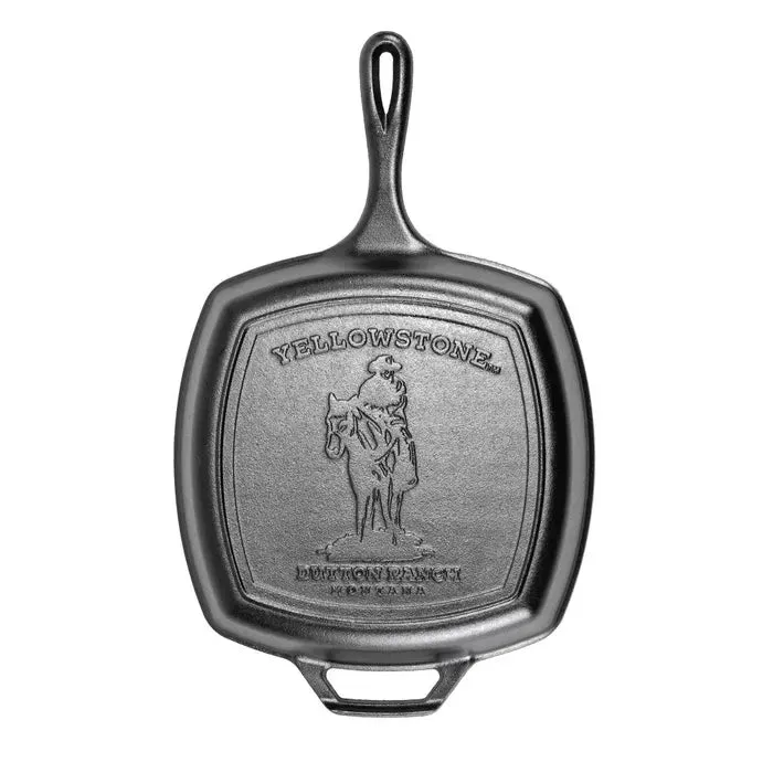 Lodge Yellowstone Cowboy Cast Iron Square Grill Pan - 26.7cm